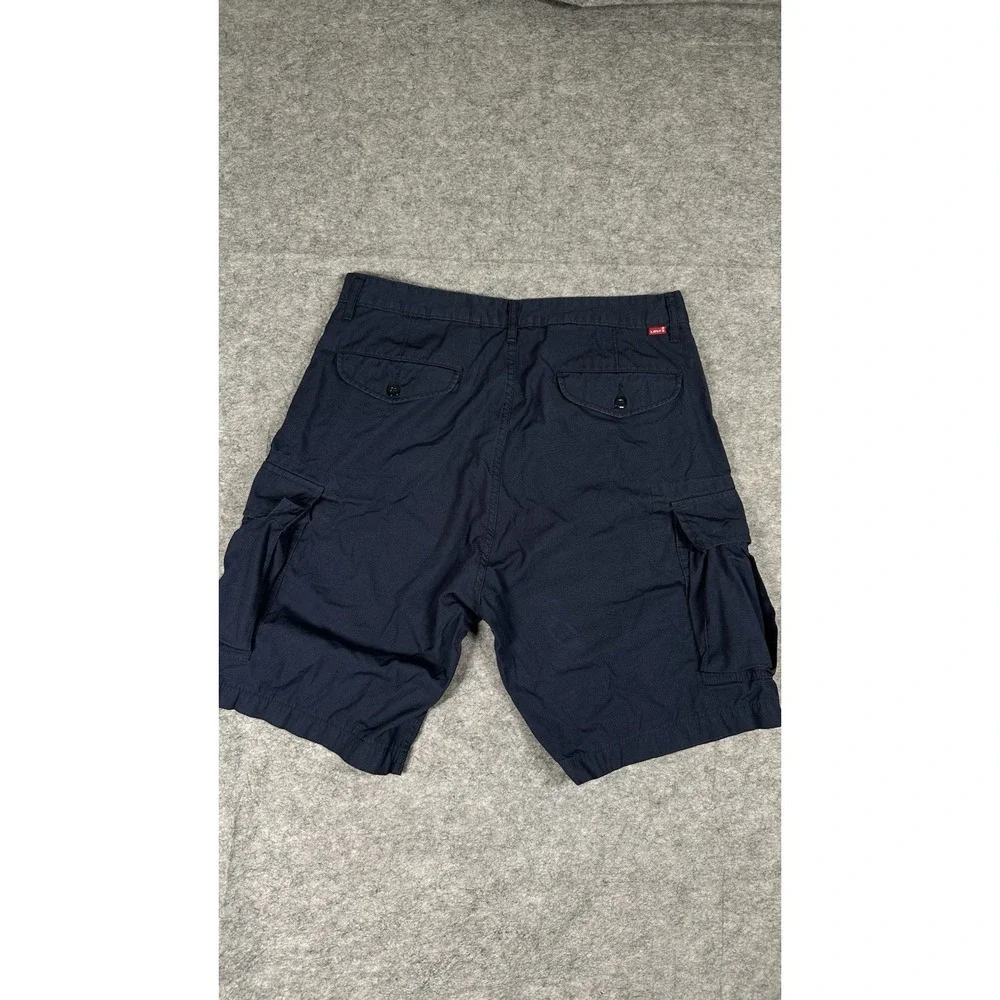 Levi Strauss & Co Mens Black Ripstop Cargo Shorts Size 33 Utility Multi Pocket
